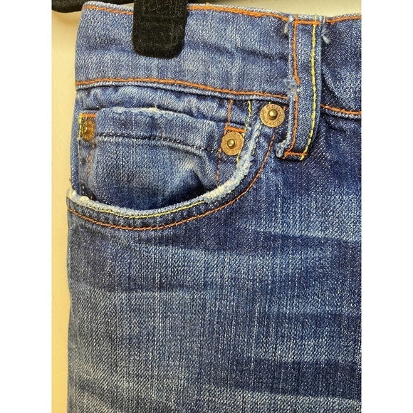 WOMEN'S Vintage True Grit Straight Leg Jeans Size 27 Orange/ Yellow Stitching - Picture 6 of 11